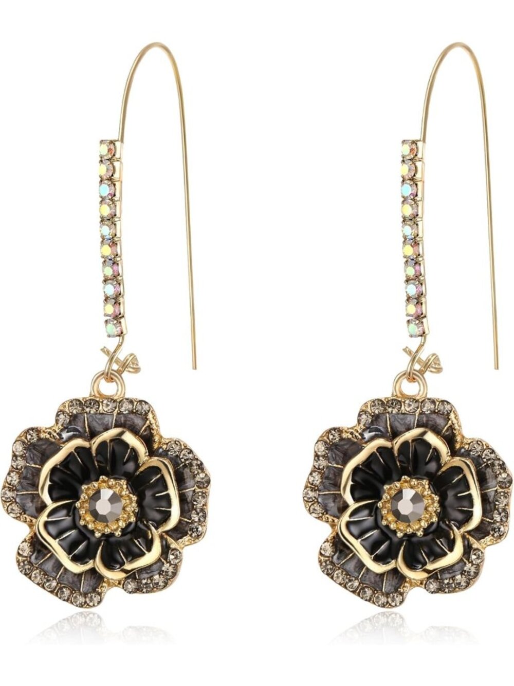 Stylish Rose Flower Dangle Earrings for Women | Trendy Hook Design, Fashion